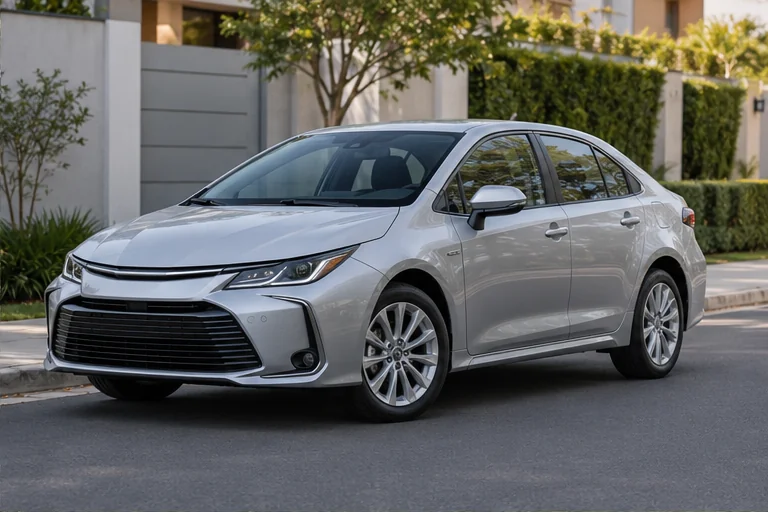 Ilustração de um Toyota Corolla para comparar diferentes propostas de rodas.