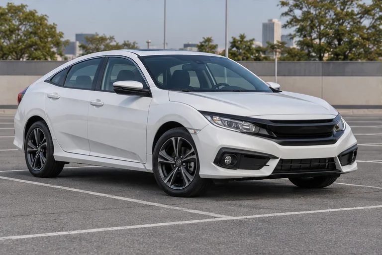 Ilustração de um Honda Civic para avaliar o estilo das rodas no carro.